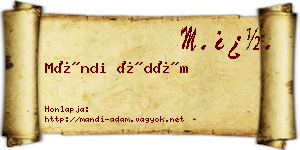 Mándi Ádám névjegykártya